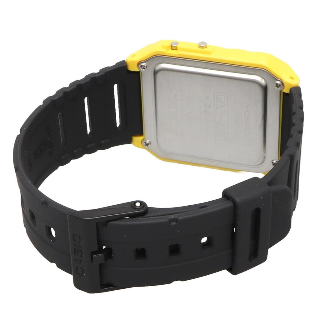 Casio Digital Watch with Collaboration Model Biomass Resin Yellow X Overseas Model 8-Digit Calculator, PAC-MAN CA-53WPC-1B, Band, Unisex, Black,