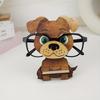 1PC Funny Wooden Yellow Puppy Glasses Frame, Creative and Cute Glasses Display Stand