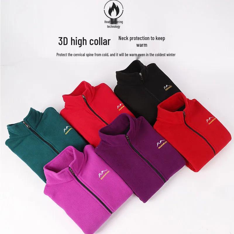 2024 Spring & Autumn Plus Size Fleece Jacket for Middle-aged & Elderly Women, Thickened Casual Cardigan for Moms
