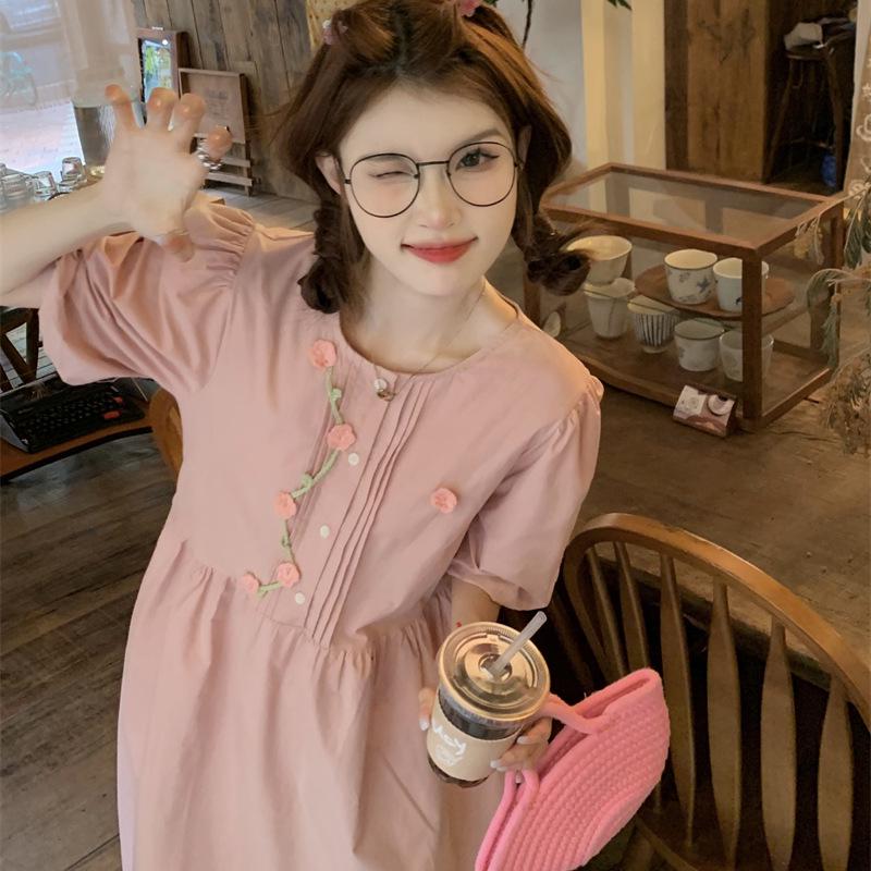 Robe d'été à manches bouffantes douces style académie japonaise pour femmes - Jupe style poupée fraîche niche étudiante d'été