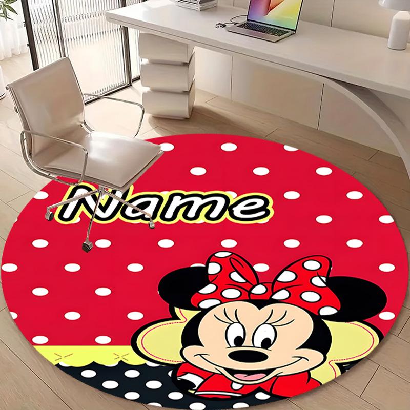 Personalized M-Minnie Round Chair Office Rug - Perfect for Mat, Office Chair & More - Ideal Gift for Birthdays and Holidays