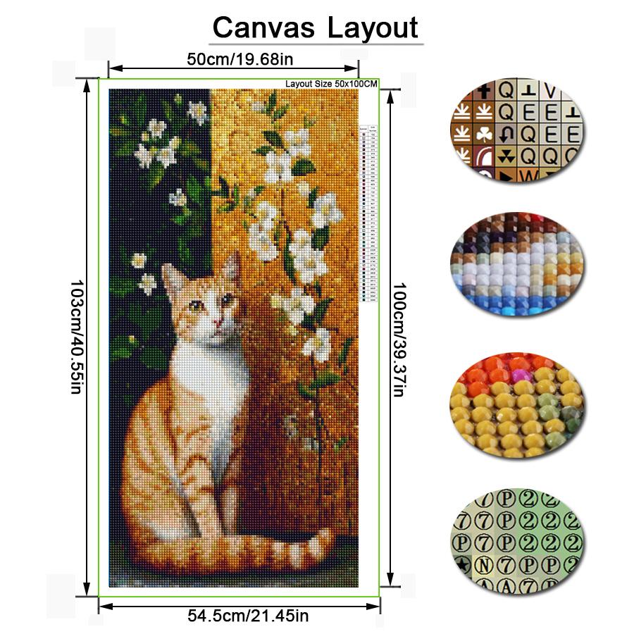 Diamond Mosaic Embroidery Abstract Cat Flower Large Size Diamond Painting New Collection Animals Diy Full Drill Jewelry Cross Stitch Kits