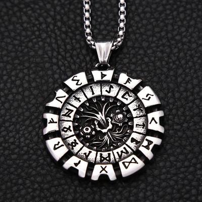 New Creative Design Vintage Viking Tree of Life Men's Pendant Fashion Nordic Rune Necklace Protector Jewelry Gift