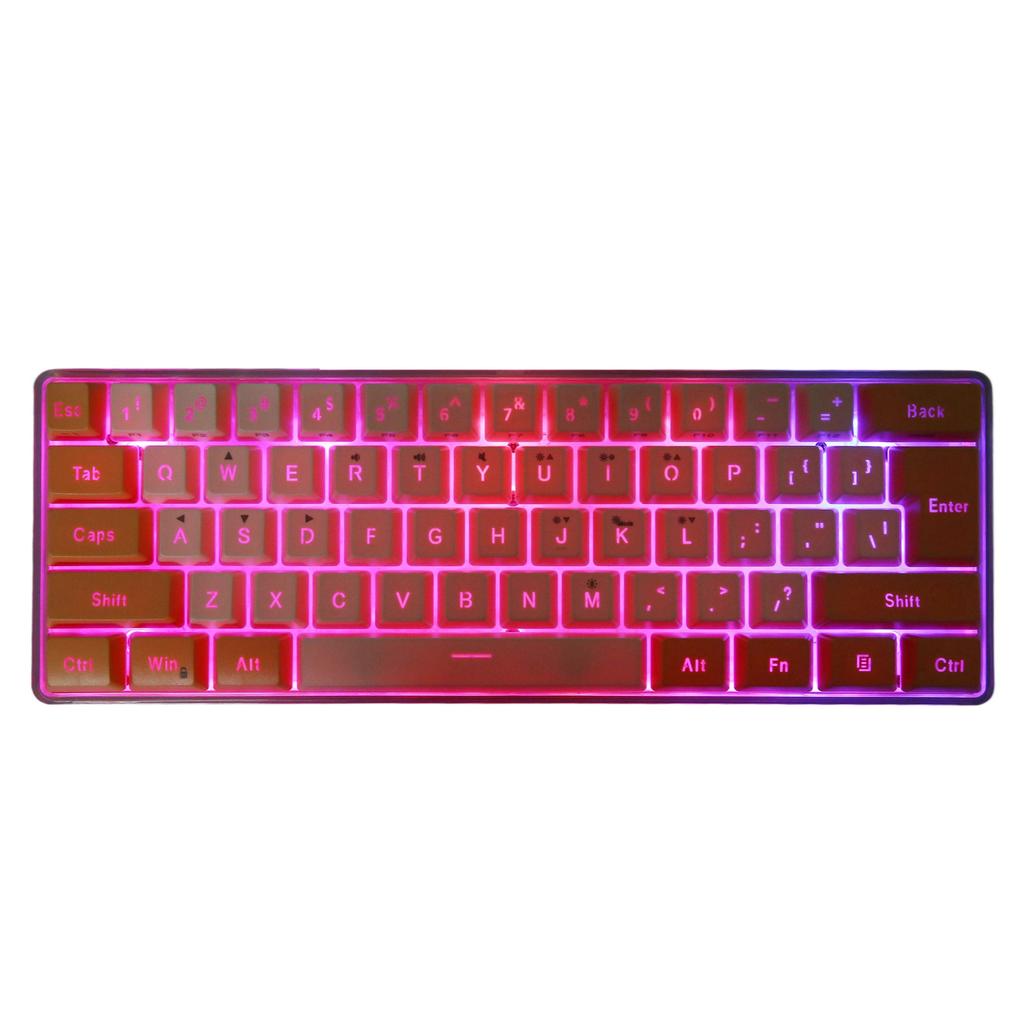 Gaming Keyboard USB 61 Keys Contrast Color RGB Light Key Line Separation Mechanical Wired Keyboard for Games