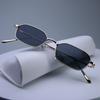 Trendy Rimless Geometric Sunglasses Women Men Small Frame Polygonal Y2k Sun Glasses Retro Gradient Lens Shades Eyewear