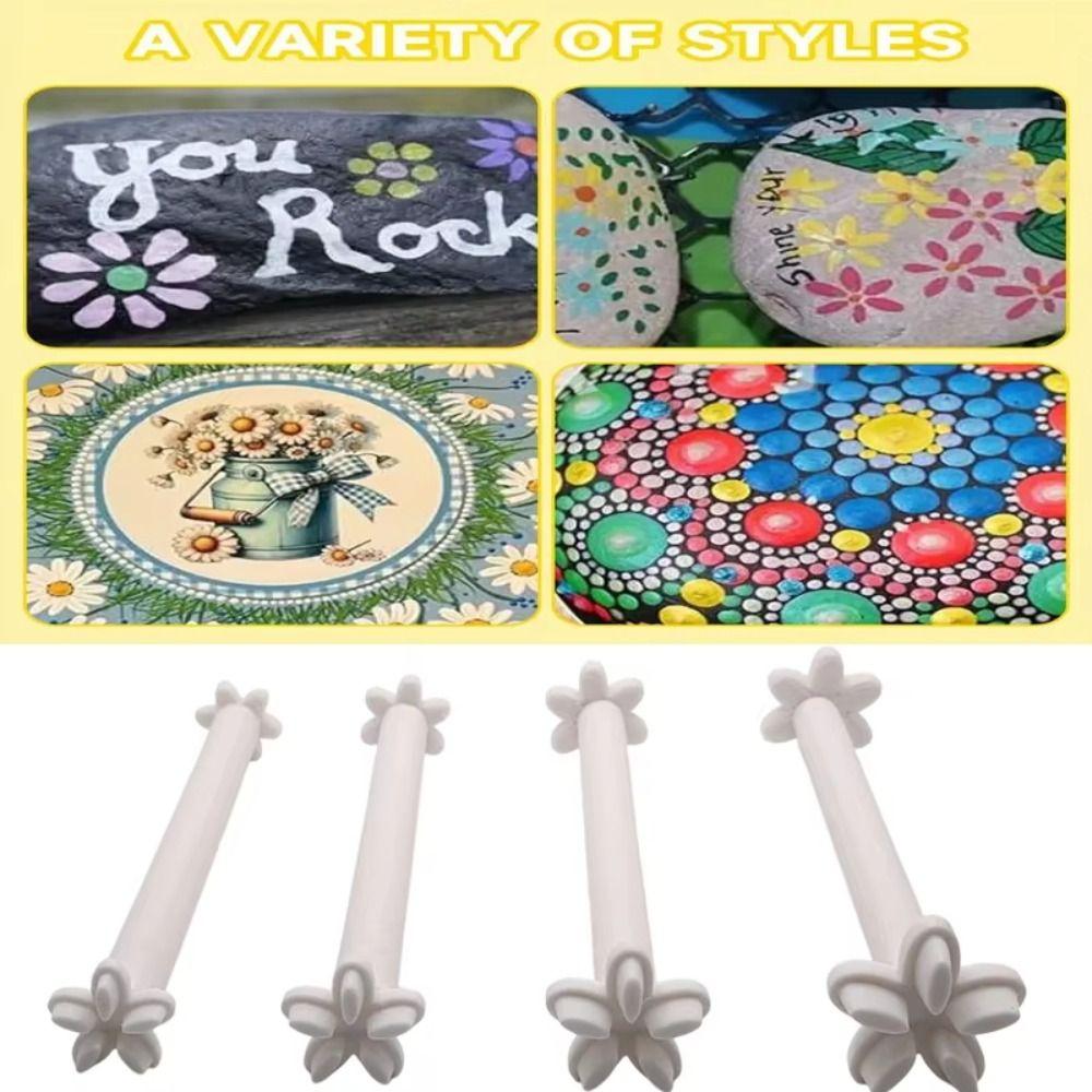 4pcs Moon Pattern Flower Floral Dotting Tools Butterflies Dot Painting Pen  for DIY Graffiti