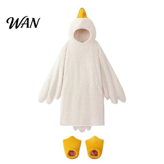 Roliga Djurpyjamaser Rolig Gås Anka Kostym för Barn Vuxna, Pyjamas med Huvuva Onesie Pyjamaser, Mjuk Plysch Bärbar Filt, Halloween Cosplay Varm