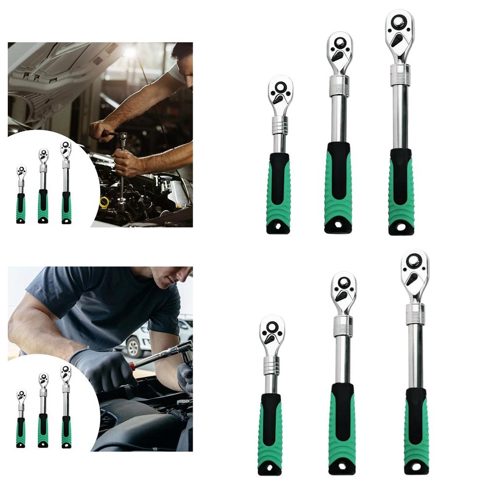Ratchet Wrench Quick Released Long Handle Multifunctional Retractable Wrench for Factories Garage Workshops Auto Repairs