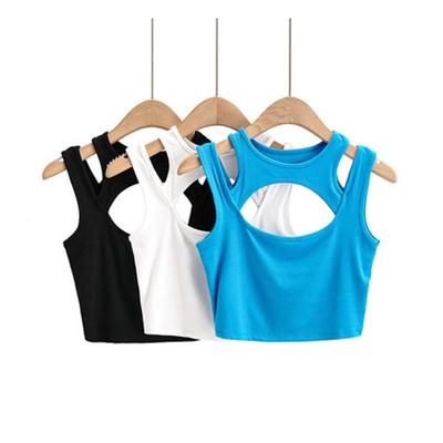 Verão nova chegada feminina cor sólida sexy causal 2 peça recortada-tops tanques para senhoras