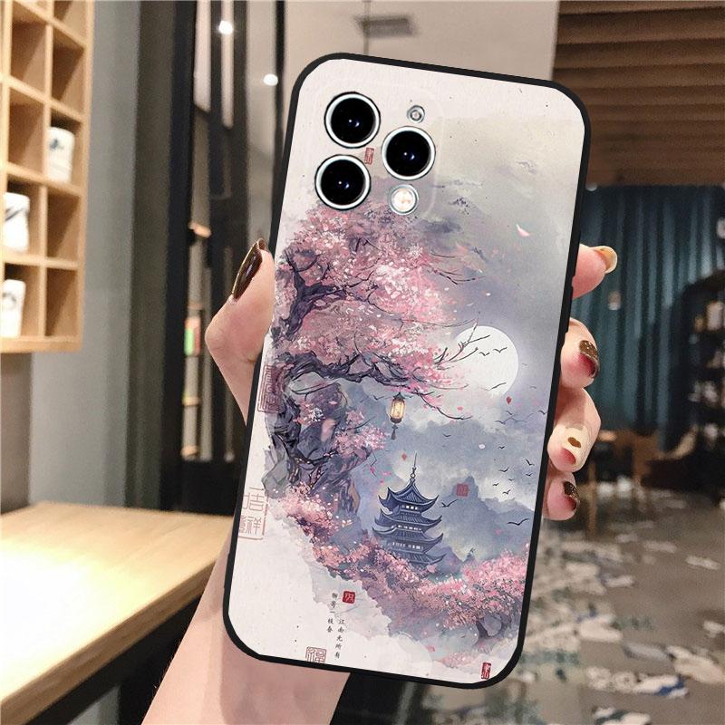 Sceneary Cherry Flower Phone Case For iPhone Samsung Galaxy Redmi Xiaomi Oppo OnePlus Note S A 7 8 9 10 11 12 13 14 20 21 22 23 53 54 Pro Max Ultra
