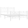 VidaXL Cadre de lit métal sans matelas et pied de lit blanc 140x200 cm 376196