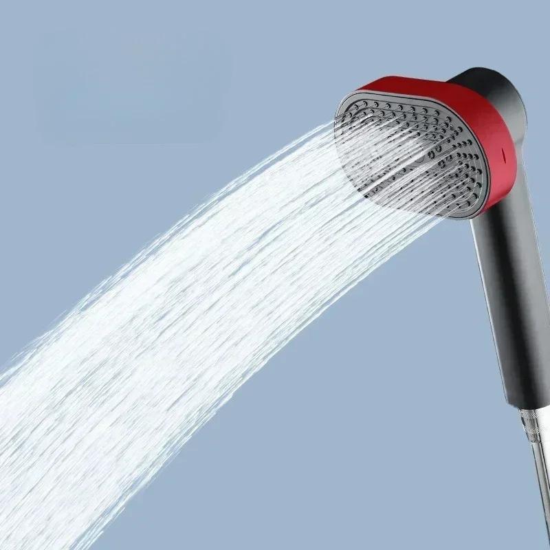 Handheld Shower Head 360° Rotation 4 Modes High Pressure Spray Nozzle Big Panel Large Flow ShowerHead Water Saving Filter