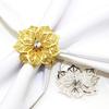1-24PCS Gold Mesh Flower Napkin Ring Metal Elegant Table Decor for Wedding Party Banquet Dining Table Accessories