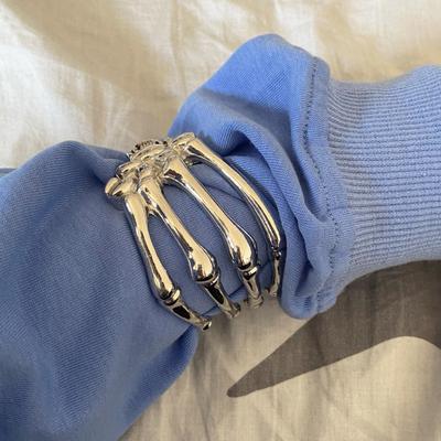 Arm Ring Bracelet Dark Style Adjustable Skull Hand Wristband Clothes Arm Cuff Ornament Wrist Accessory