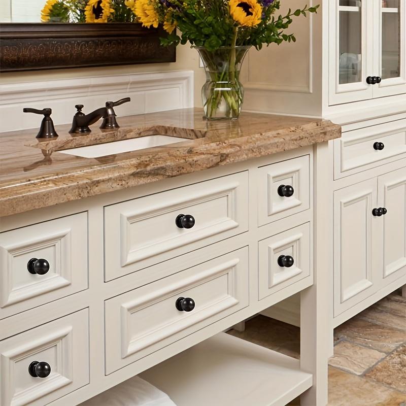 10 / 20szt (0,71*0,94 cala) Gałki do szafek kuchennych, gałki do komody, gałki pełne, uchwyty do szuflad, uchwyty do komody, matowa czerń, z dwoma rozmiarami śrub