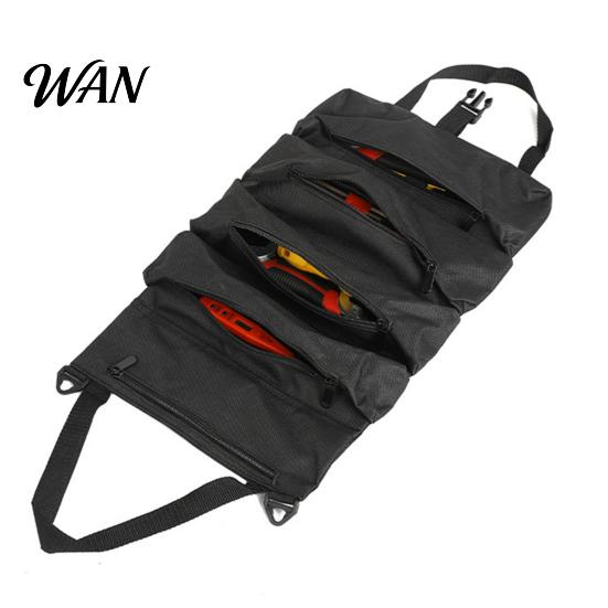 Heavy-duty Tool Pouch Oxford Cloth Organizer Bag for Car Multi-Function Portable Storage with 5 Zippers Back Seat Hanging Auto Repair Zipper Partition