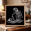 Elegant Mermaid Pearl Art Kit with Frame Sparkling Bead Canvas Cozy Home Decor Creative DIY Craft Gift for Relaxation and Wall Art