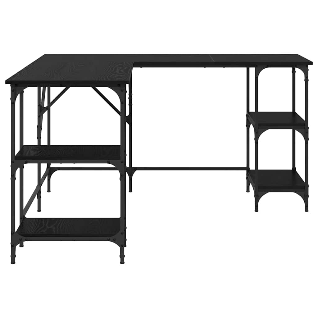 L Shaped Desk Black Oak Effect 139 x 139 x 75 cm