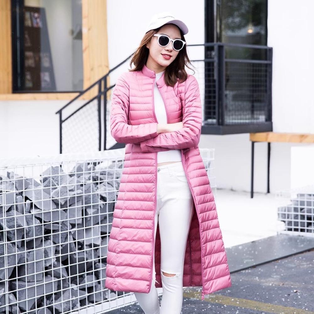 Women`s Stand Collar Full‑Zip Mid‑Long Lightweight