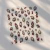White Flower Gold Leaf Floral Petal Tulip Bloom Charming Retro Metal Soft Self Adhesive 5D Nail Art Sticker Manicure Decal DIY