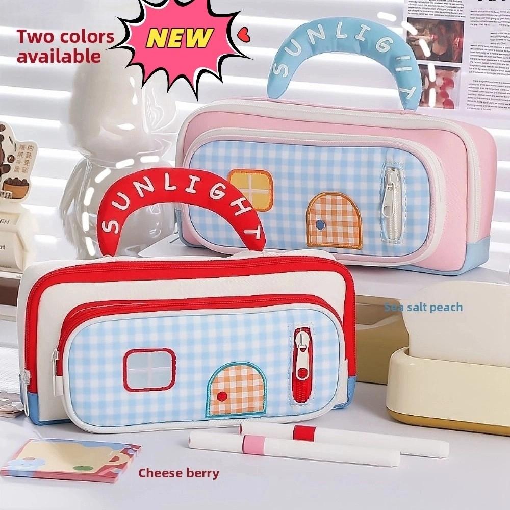 Handheld Stationery Storage Bag Cosmetics Storage Pen Pencil Case  School Office