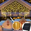 96/162 LED Solar Wasserfall Lichterkette Vorhanglicht Außen Wasserdicht Hof Dekoration Licht Weihnachten Lichterkette Weihnachten