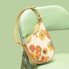 Fashion Women's Bag Niche Wave Sunflower Rope Knot Contrasting Color Shoulder Bag Oil Painting Series Tide Handheld Underarm Oblique Collapse Bag