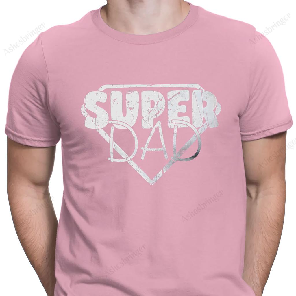 Super Dad Graphic Novelty Crew Neck Fathers Day T Shirt Funny Dad Gift Tee Street Casual Style Tops for Men and Women