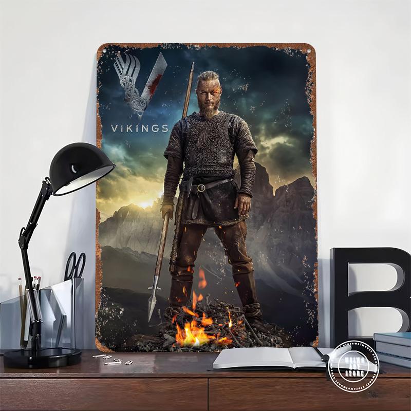 Viking Printed Poster Customized Wall Art Retro Vintage Metal Tin Signs for Home Decor Living Room Decoration At Home Man Cave