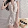 Passionate Lace Halter Nightgown: Sexy See-Through Lingerie Temptation Set