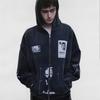Unisex Oversized Hooded Sweatshirt With Vintage Washed Print Cotton Blend Fall Streetwear