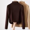 New German Velvet Bottoming Shirt for Women's Autumn and Winter High-end Sense with Semi-turtleneck Thickened Long-sleeved T-shirt Top