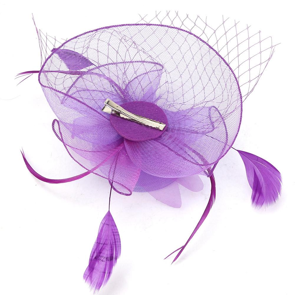 Ladies Gauze Hat Bridal Wedding Birdcage Fascinator Hair Accessory (Red)