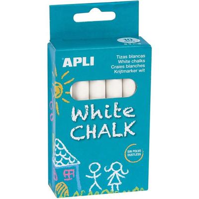 Craies blanches pour tableaux - Boîte de 10 unités - Apli