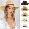 Elegant Panama Hat Oversized Straw Hat Breathable Sun Hat with Woven Chain for Men, Women, and Children