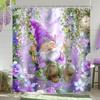 Funny Rubber Duck Shower Curtain Cute Yellow Pink Kids Animal in Bathtub Lovely Green Plants Botanical Brush for Teens Boys