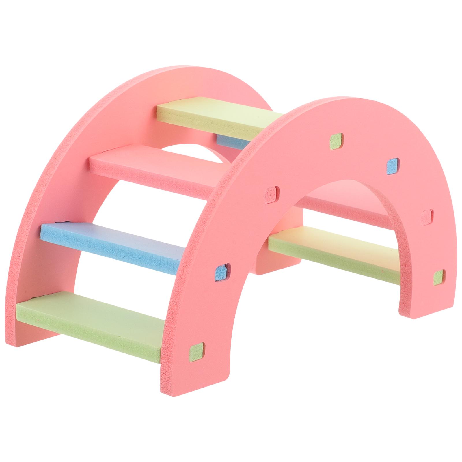Pink Arch Bridge Toy Hamster Climbing Chinchilla Plastic Ladder Rat Gerbil Reptile Bridge Pet Products Toys Platform 14x8cm розовый
