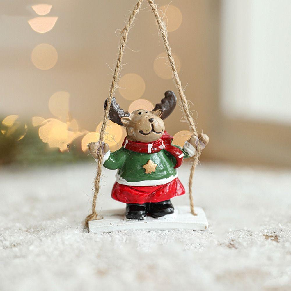 Red Christmas Elk Snowmen Pendant Xmas Tree Hanging Ornaments  Merry Christmas Decoration