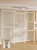 Floor-Standing Clothes Rack: Bedroom Hanger, Retractable Drying Rod, Coat & Hat Rack.