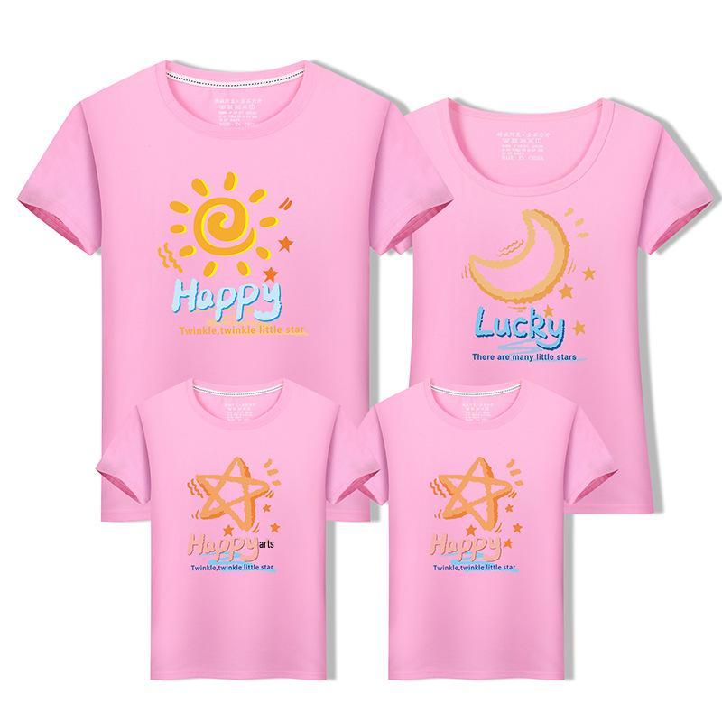 Premium Cotton Matching Summer T-Shirts for Family - Short Sleeve Outfits for Parent and Child