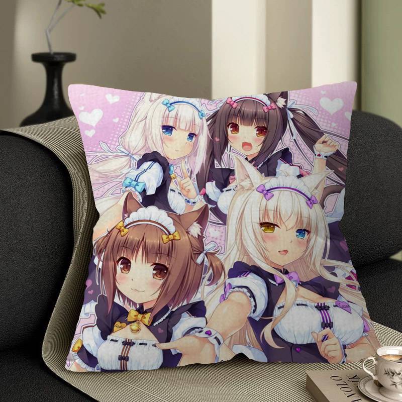 Nekopara Cat Girl Stitch Lucky Dragon Pillow Cover Sofa Cushion Cover Home Room Decoration Children Gift