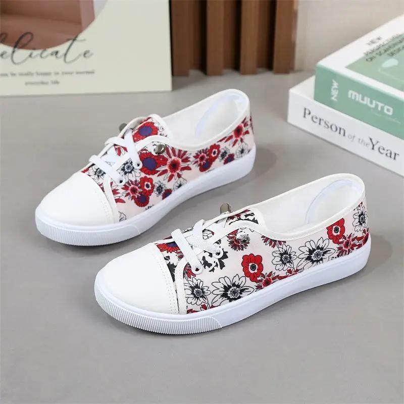 Daily Routine Flat Flowers Ladies Footwear On Sale Comfortable and Elegant Korean Light Walking 2025 New Offer 39 Women's Shoes