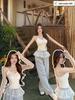 Fishbone Lace Strapless Camisole: French Foundation, Versatile Inner/Outerwear, No Bra Needed, Anti-Exposure Base Layer.