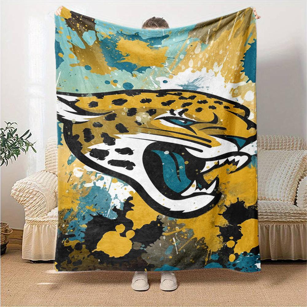 Jacksonville Jaguars Theme Printed Blanket - Perfect for Couch, Bed, Travel & Outdoor Use | Machine Washable, Cozy & Durable.