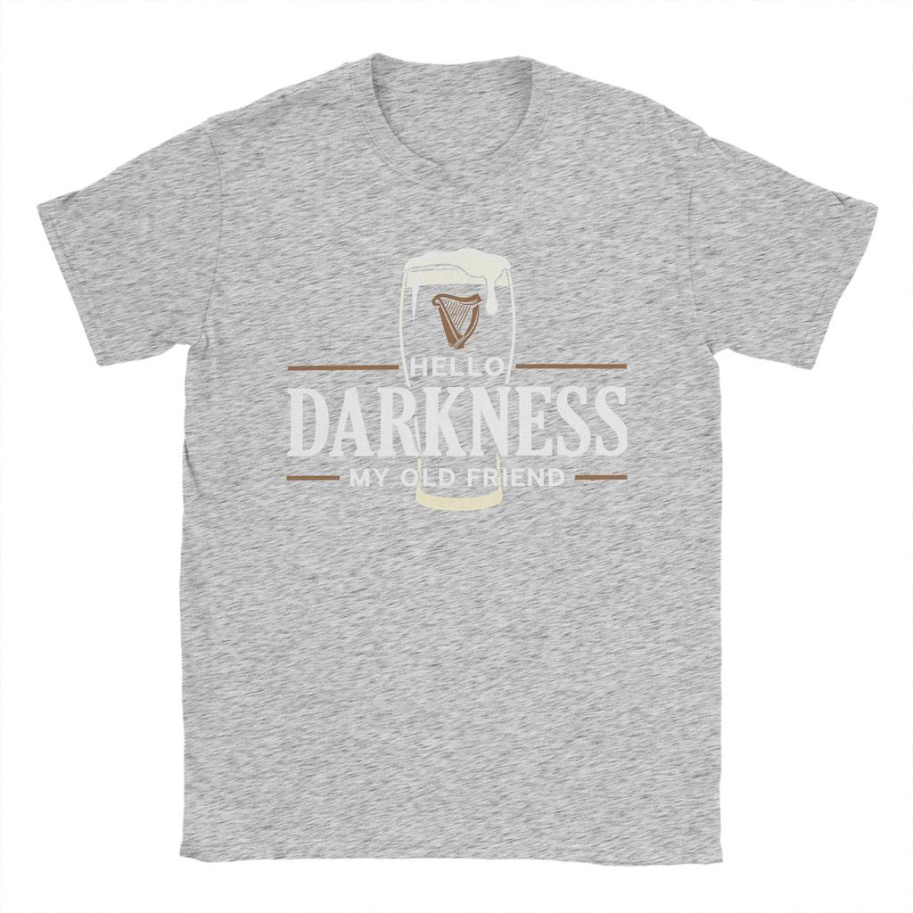 Streetwear T Shirt Funny Hello Darkness Old Friend Beer Parody Pure Cotton T Shirts Novelty Tee Shirt for Unisexs Summer Clothes
