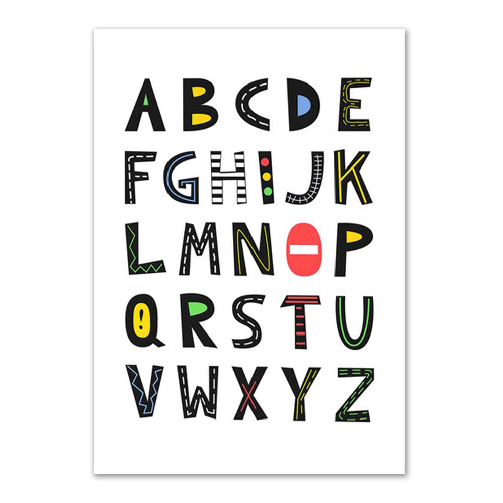 Customized Name Nursery Wall Art Personalized Wall Poster Print Traffic Car Letter Canvas Painting Pictures Kids Baby Room Decor