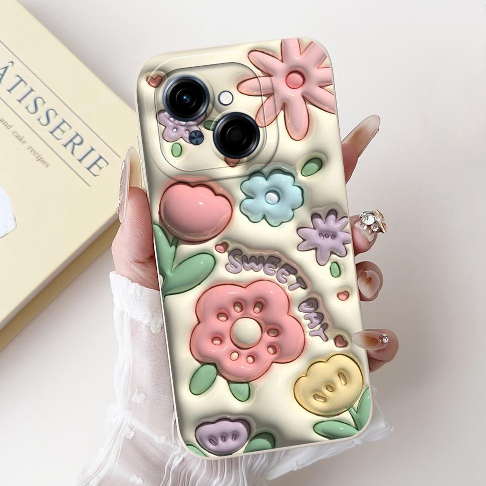 For Tecno Spark Go 1 Case 6.67" Beautiful Flower Painted Cover Soft Silicone Phone Case For Tecno SparkGo 1 Go1 Capa Coque