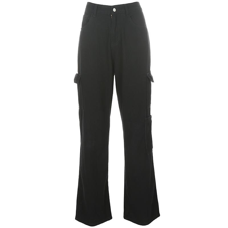 Buy Fashion Solid Goth Pants Wide Leg 