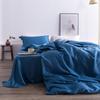 Liv-Esthete Luxury 100% Silk Blue Bedding Set Silky Beauty Queen King Duvet Cover Set Flat Sheet Pillowcase Bed Set Bedclothes