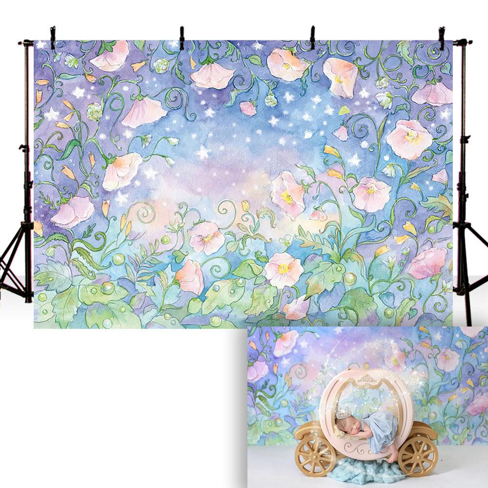 Newborn Floral Backdrop for Photography Children Baby Birthday Portrait Abstract Flower Photo Background Little Girls Photocall